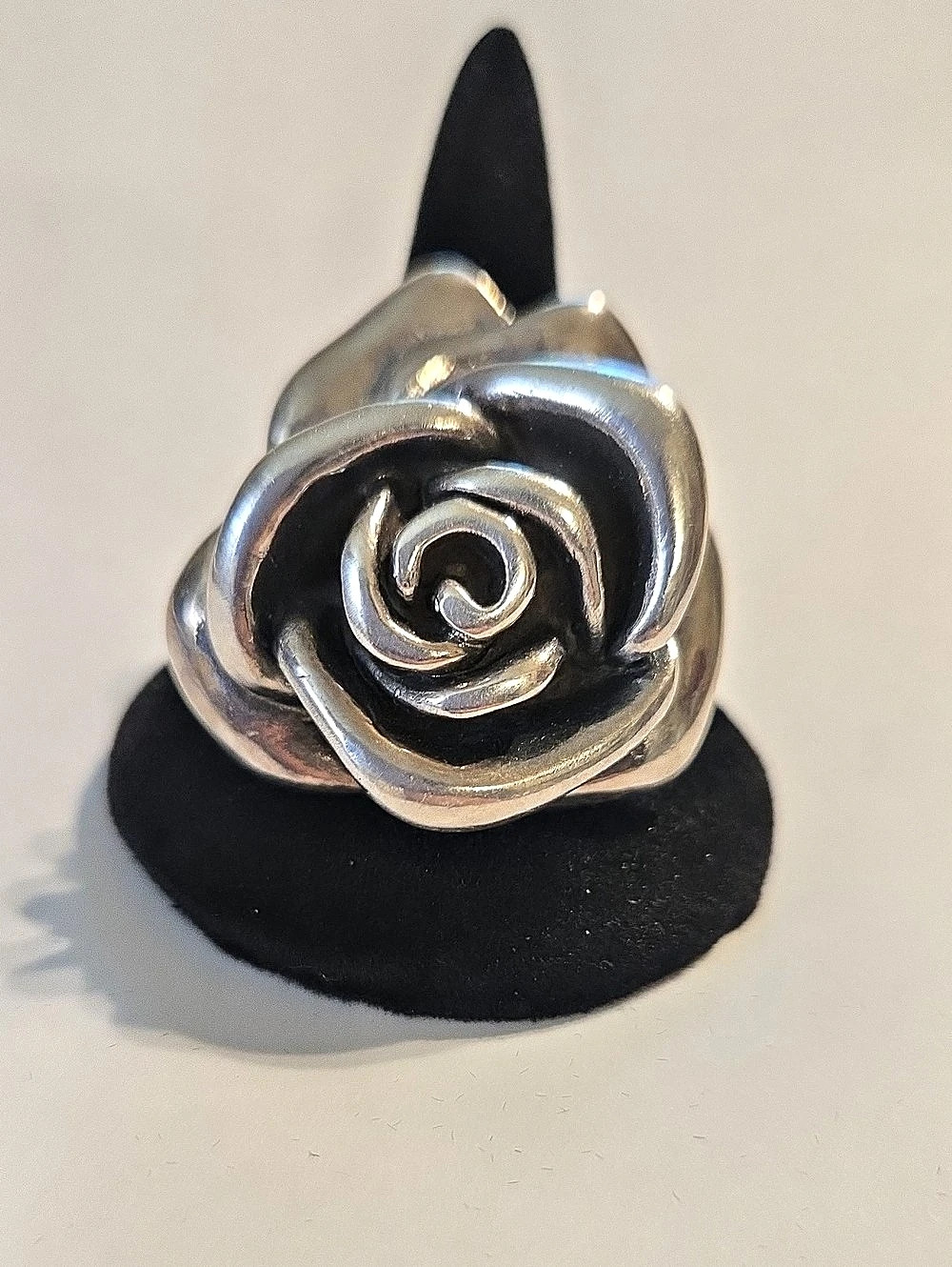 Silver-Tone Rose Ring